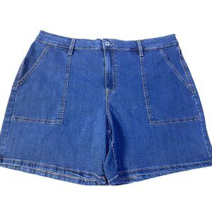 Style&Co Size 18 Mid Rise Denim Utility Shorts Blue Casual